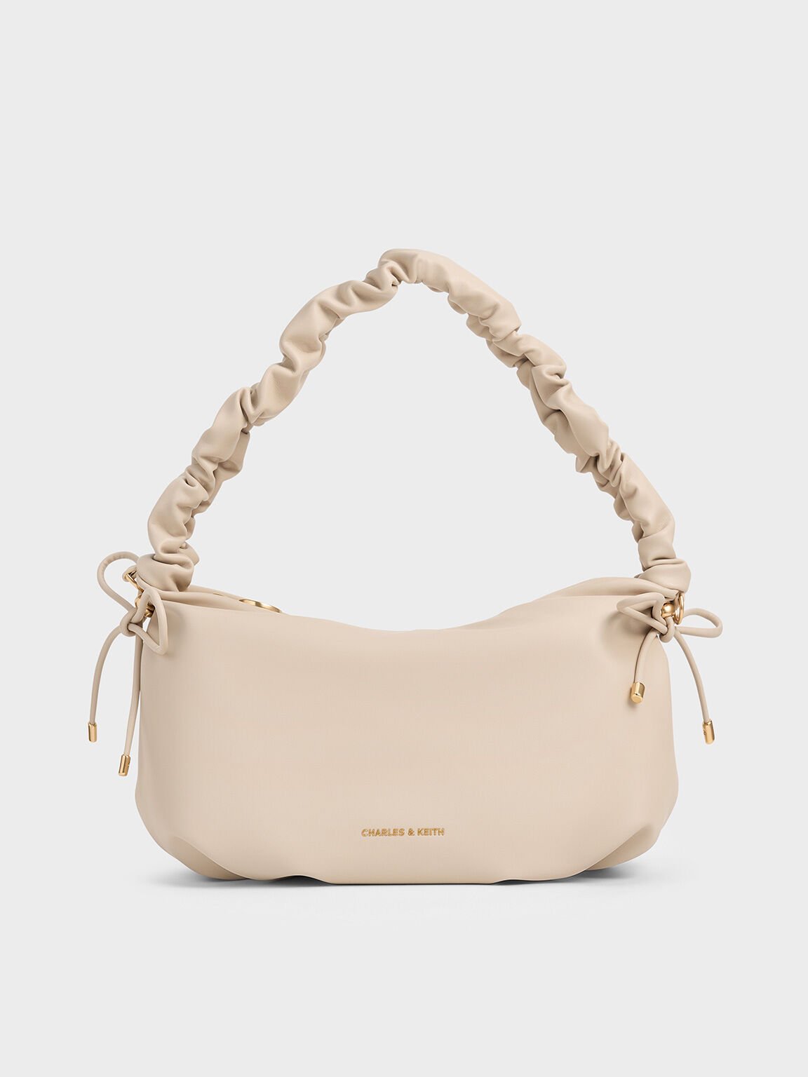 Maisy Ruched-Handle Hobo Bag, Oat, hi-res