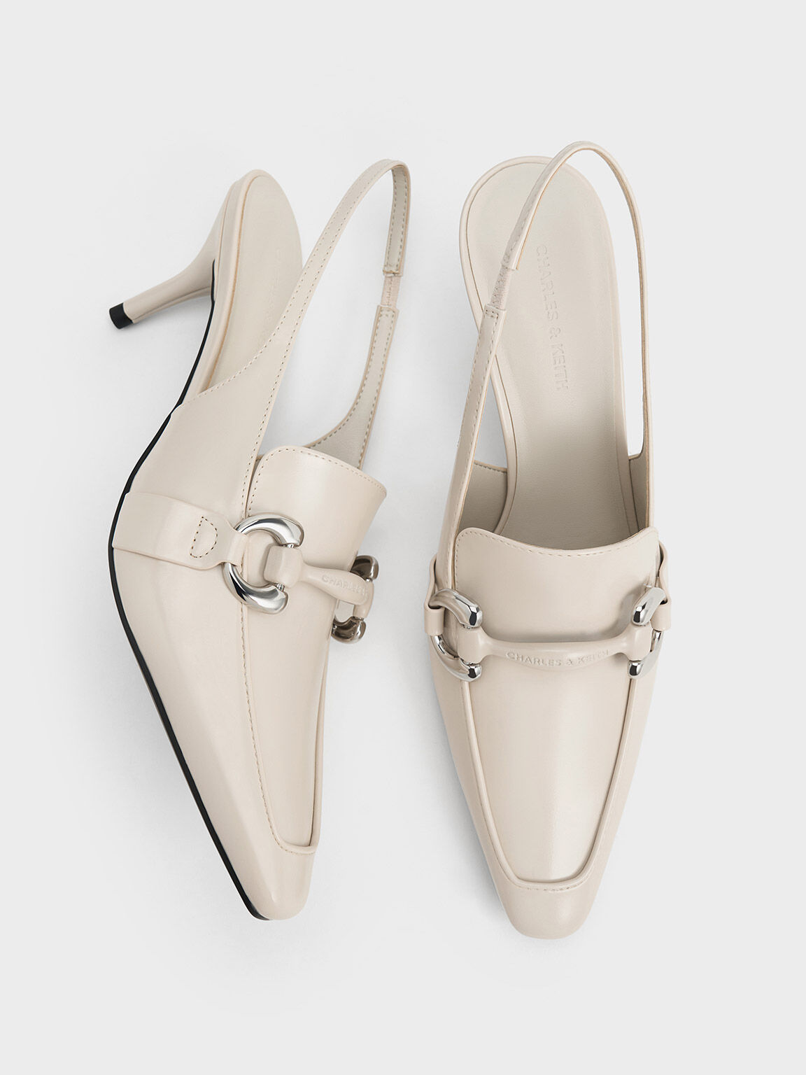 Catelaya Metallic Accent Slingback Pumps, Chalk, hi-res