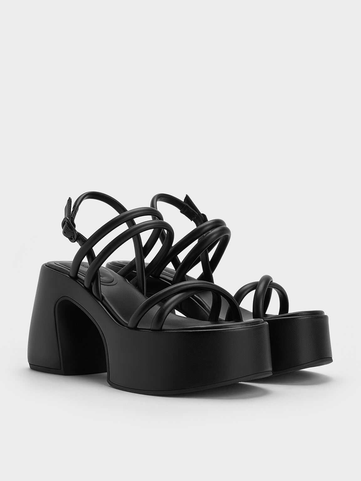 Nerissa Tubular Platform Sandals - Black