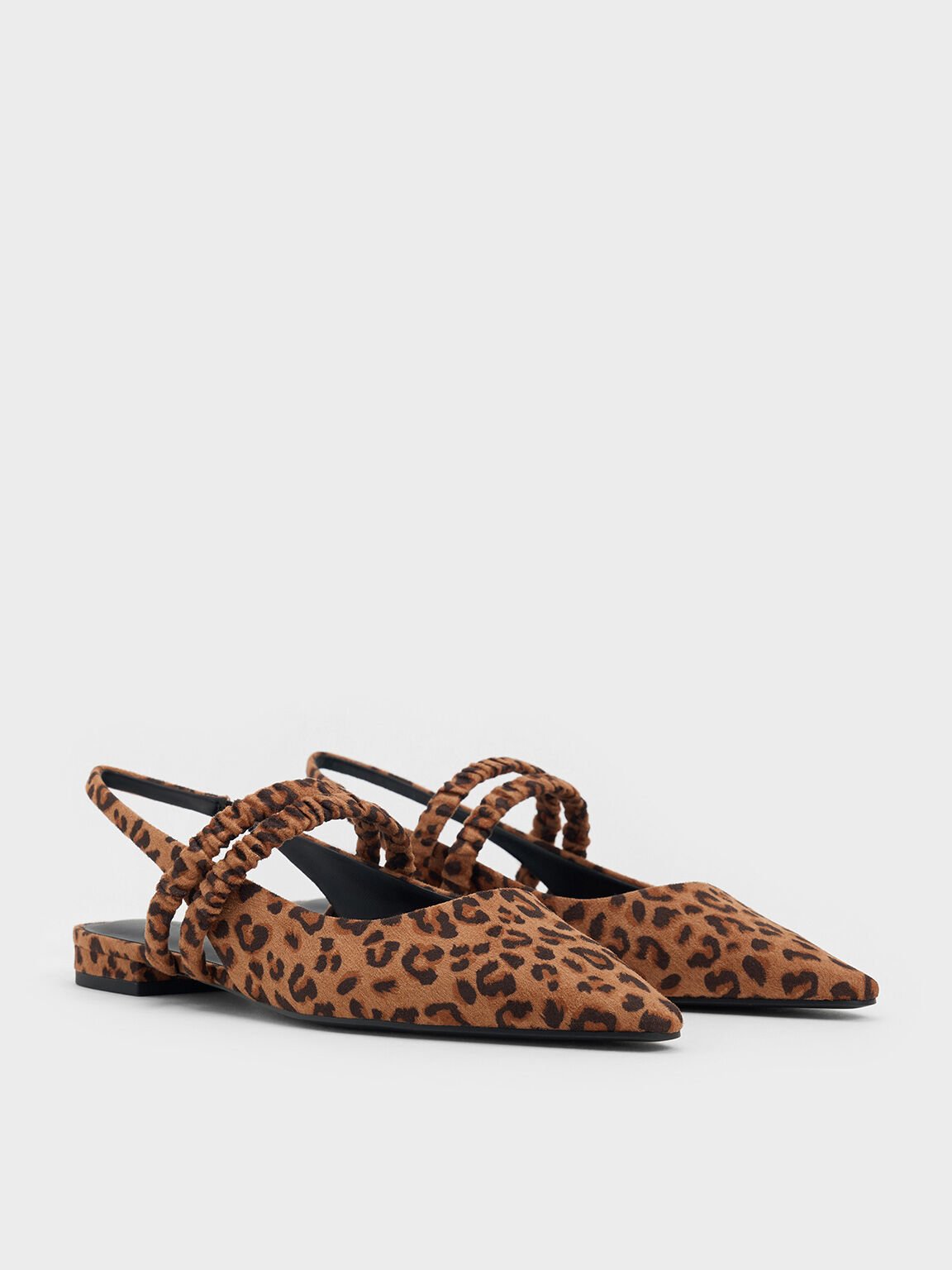 Leopard-Print Ruched-Strap Mary Janes, Animal Print Brown, hi-res