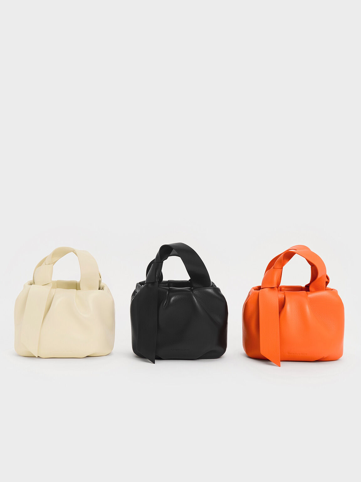 Toni Knotted Ruched Bag, Orange, hi-res