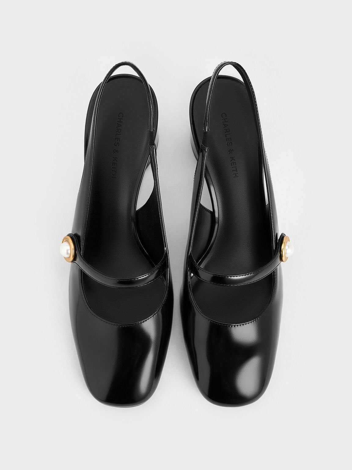 Pearl-Accent Mary Jane Pumps, Black Box, hi-res