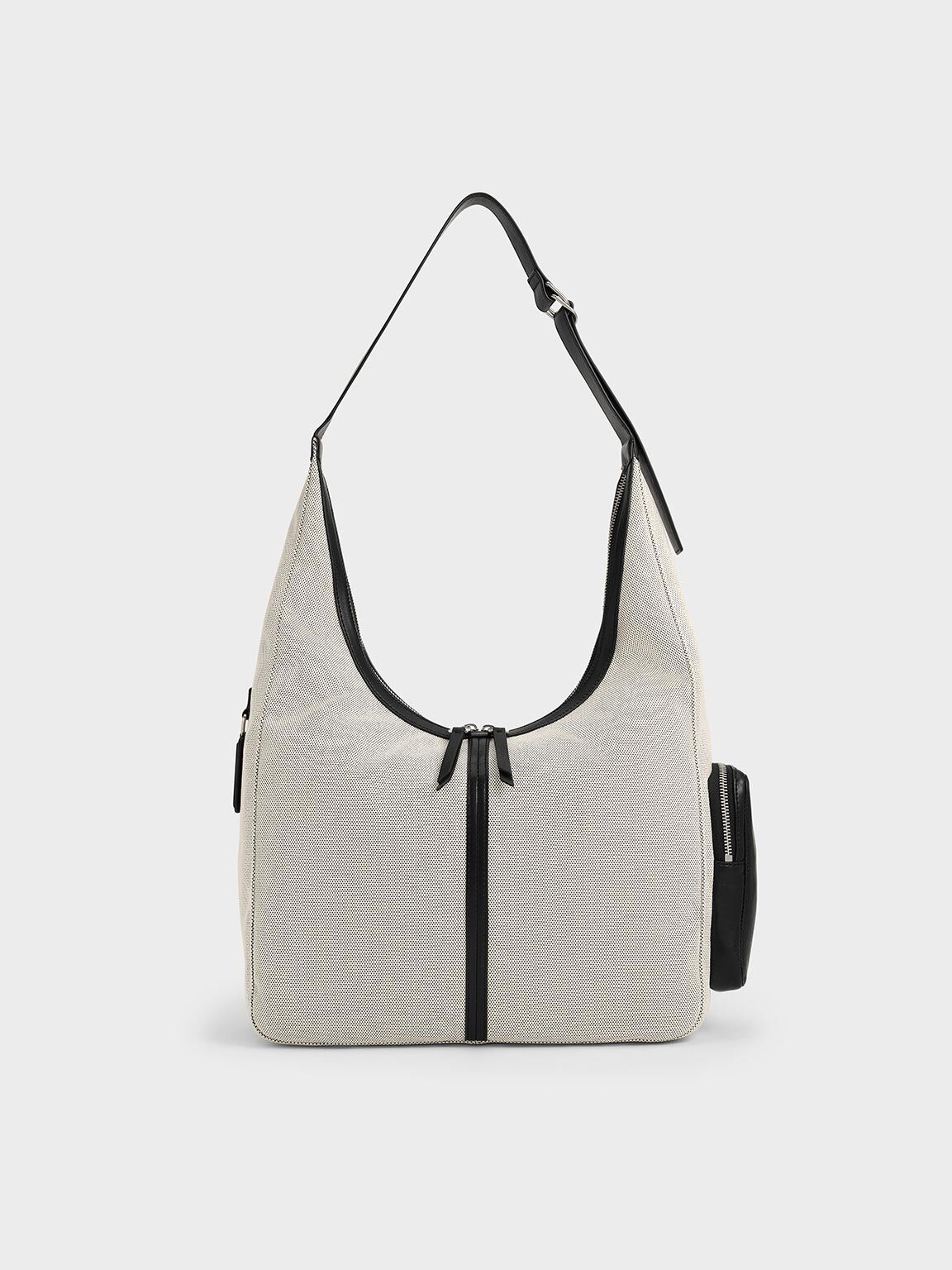 Thora Canvas Multi-Pocket Hobo Bag, Multi, hi-res