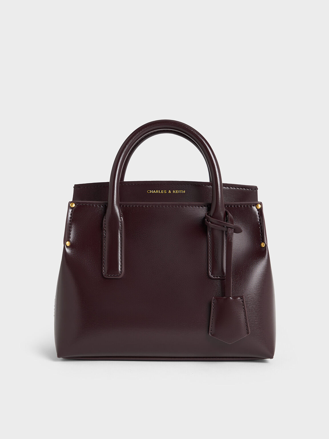 Rene Structured Top Handle Bag, Plum, hi-res