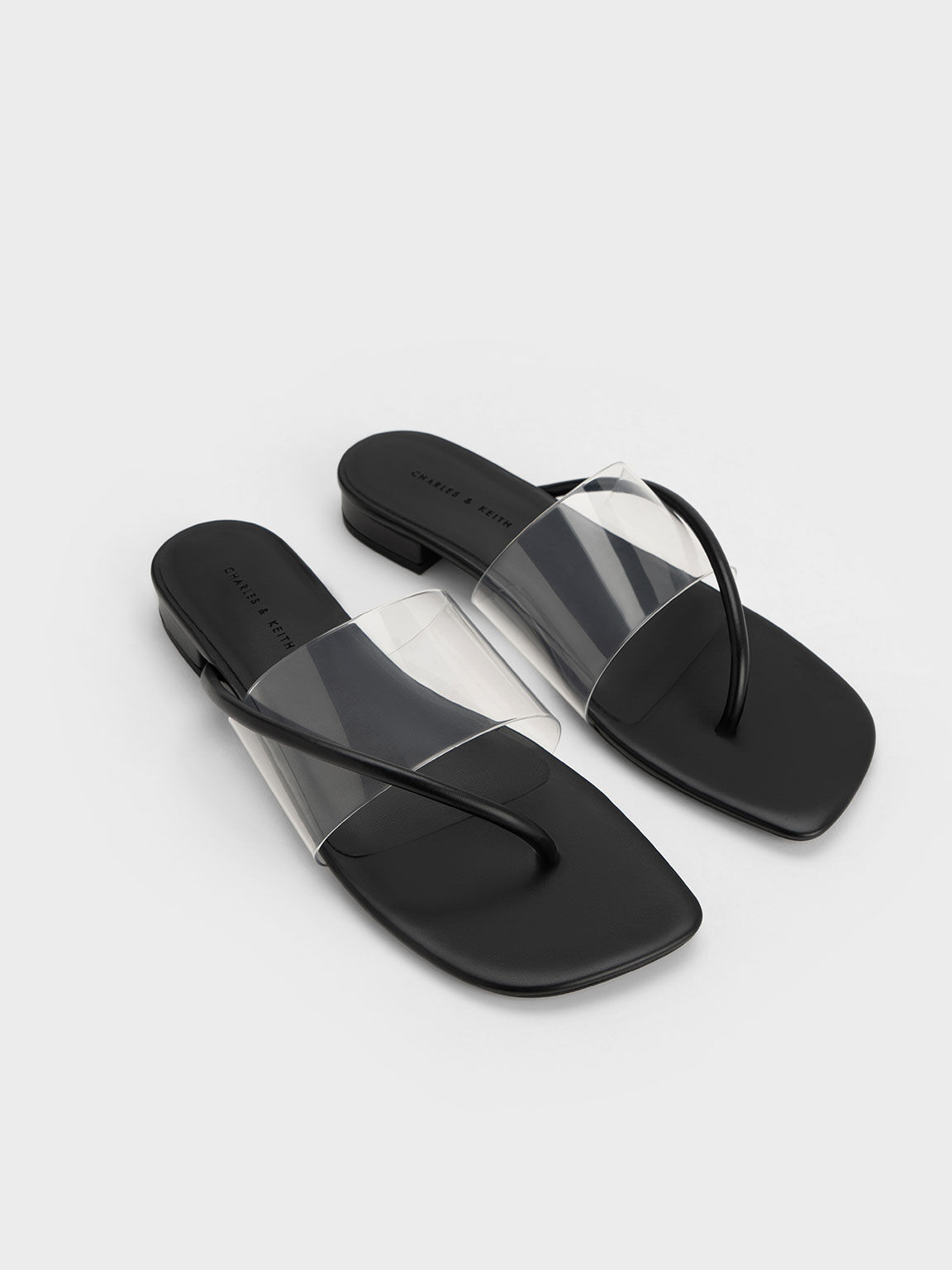 Black V-Strap Thong Sandals - CHARLES & KEITH UK