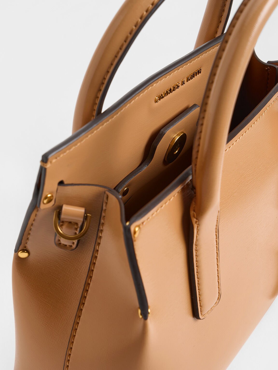 Rene Structured Top Handle Bag, Toffee, hi-res