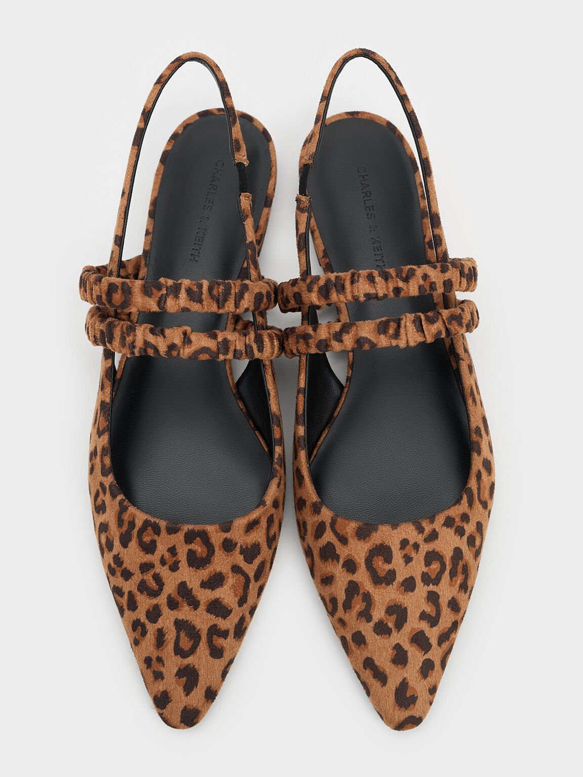 Leopard-Print Ruched-Strap Mary Janes, Animal Print Brown, hi-res