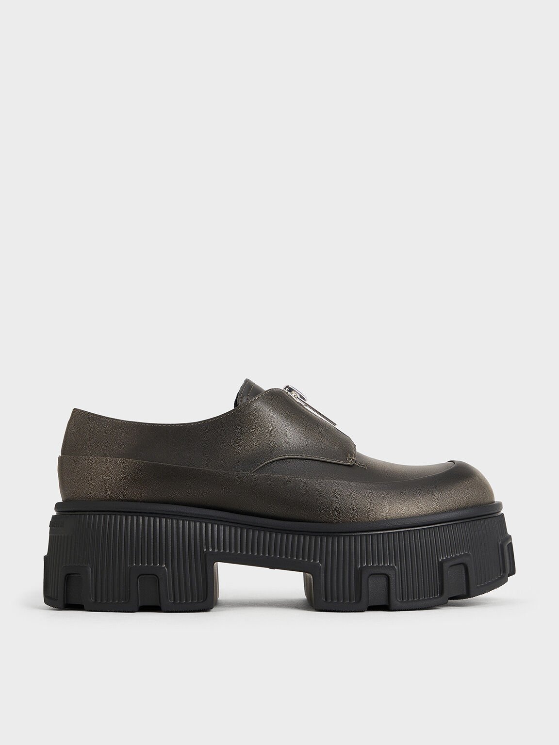 Zip-Up Platform Loafers, Multi, hi-res