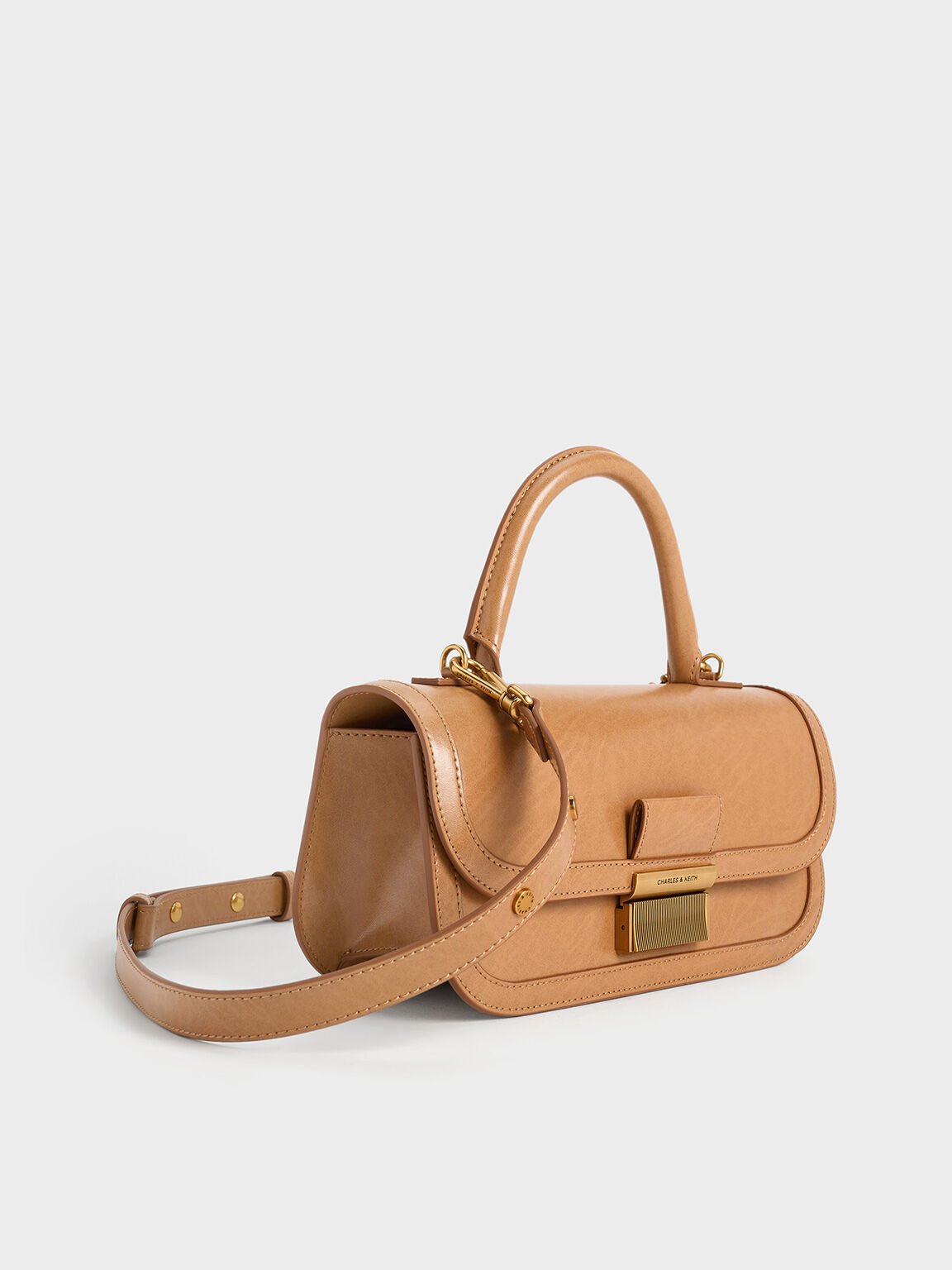 Charlot Elongated Top Handle Bag, Toffee, hi-res