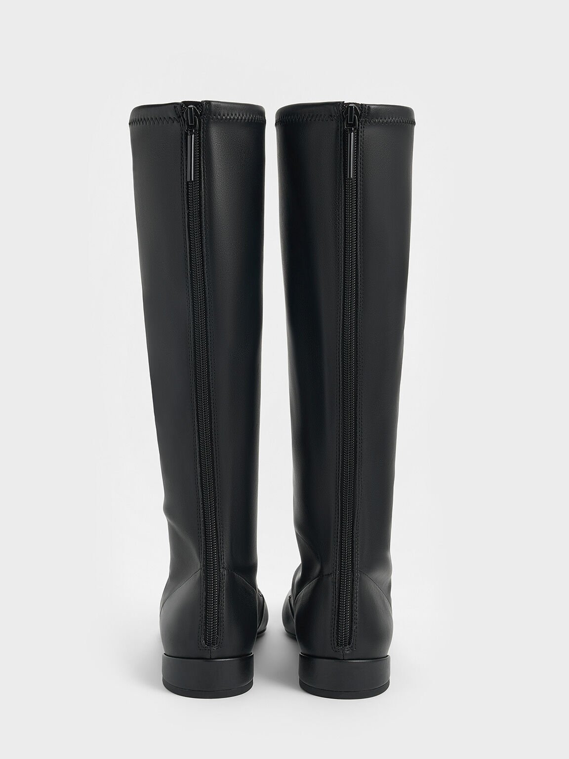 Robbie Cut-Out Pointed-Toe Knee-High Boots, Black, hi-res