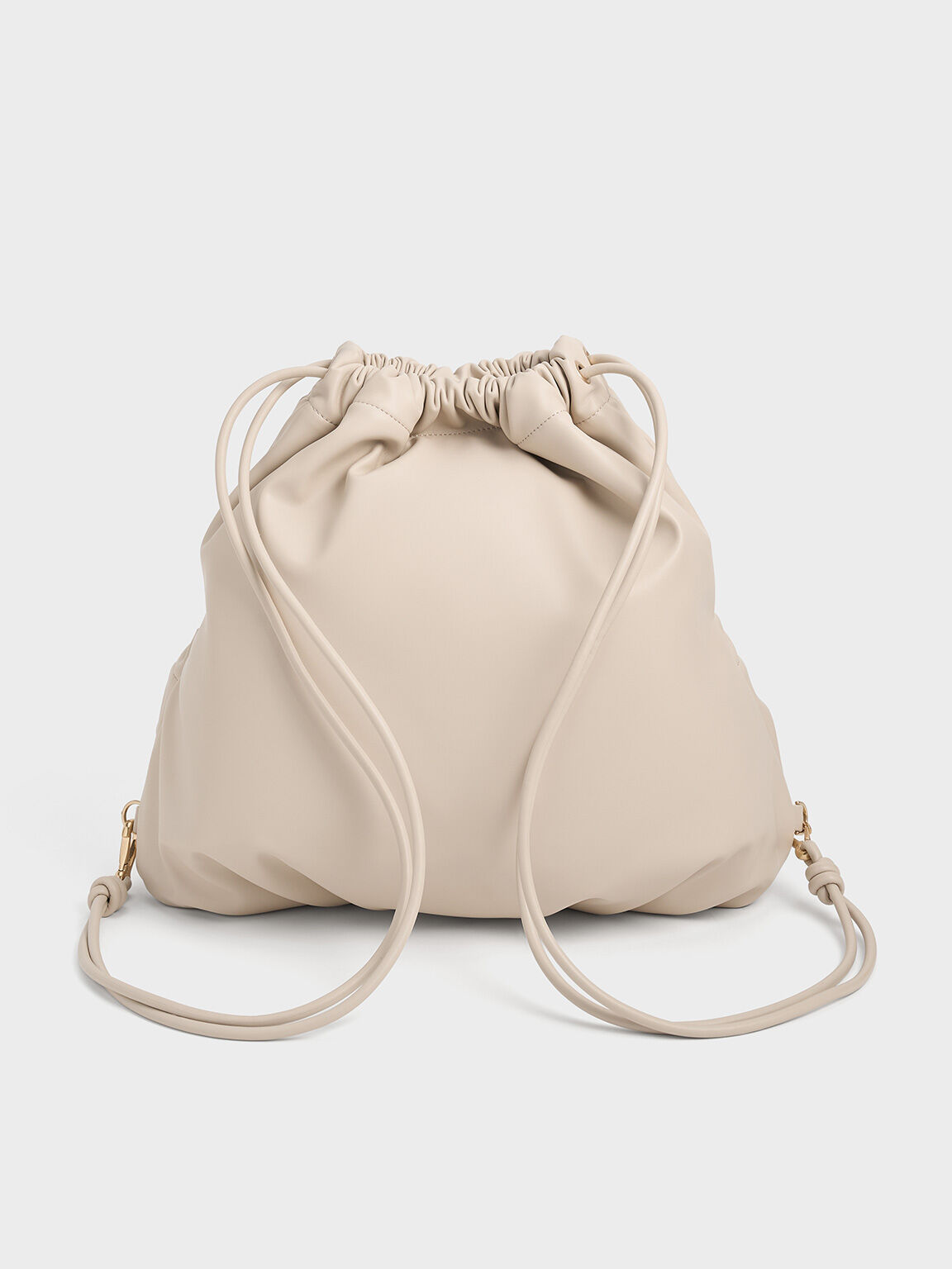 Maisy Ruched Drawstring Backpack, Oat, hi-res