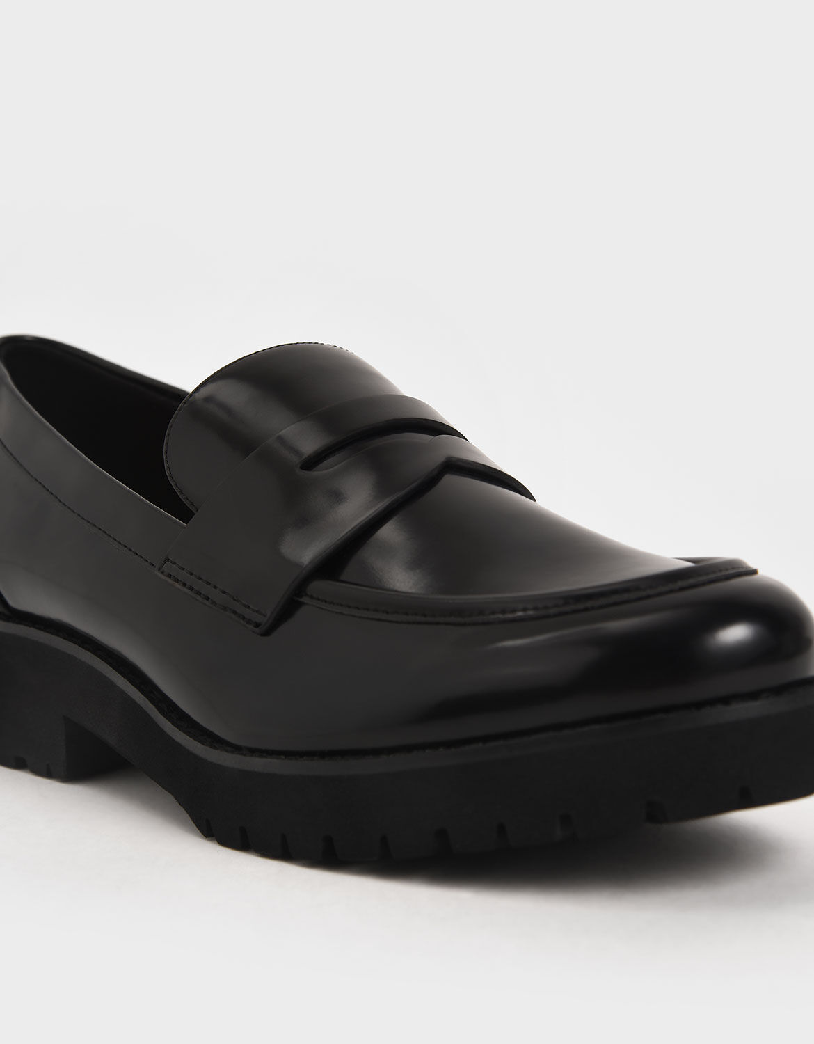 Black Platform Penny Loafers