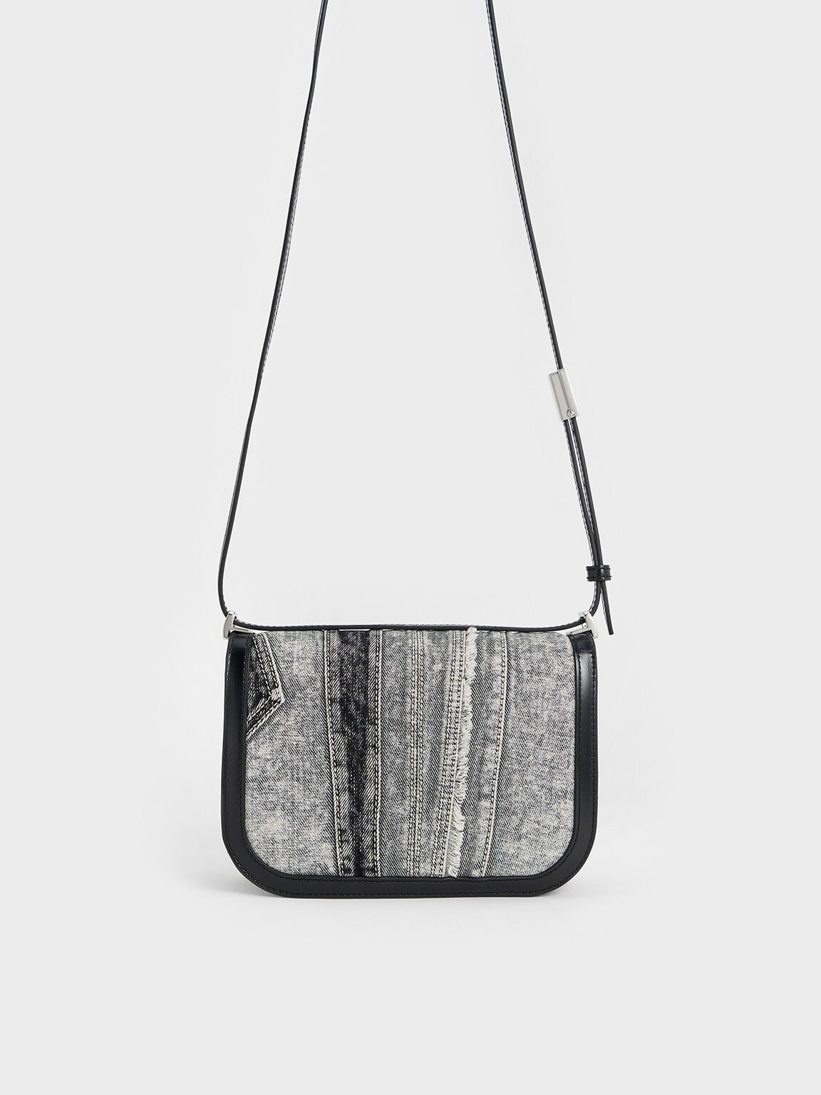 Charlot Patchwork Denim Bag, Noir, hi-res