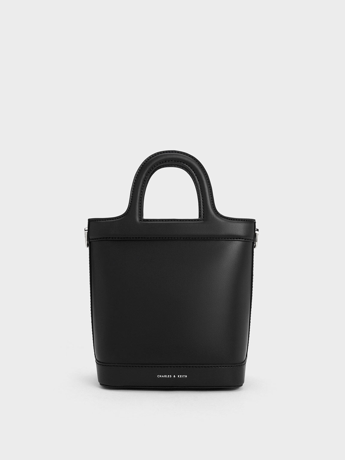 Black Marlin Acrylic Handle Bucket Bag - CHARLES & KEITH UK