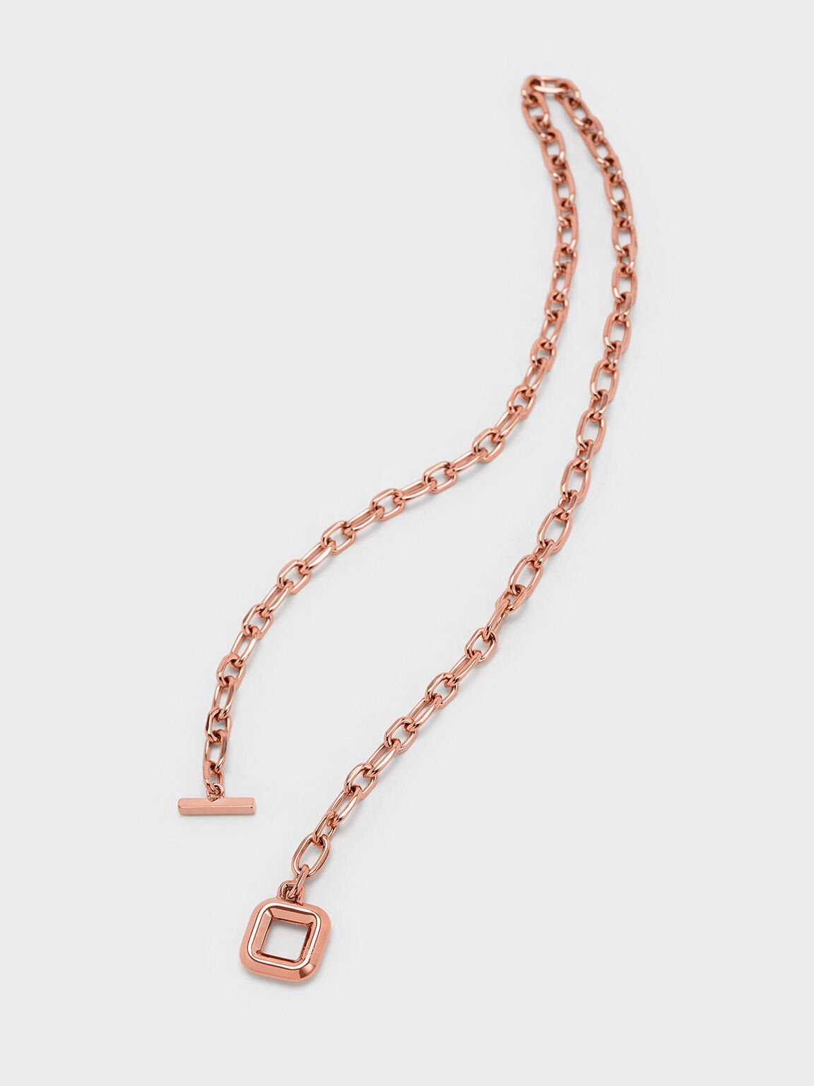 Toggle-Clasp Chain-Link Necklace, Rose Gold, hi-res