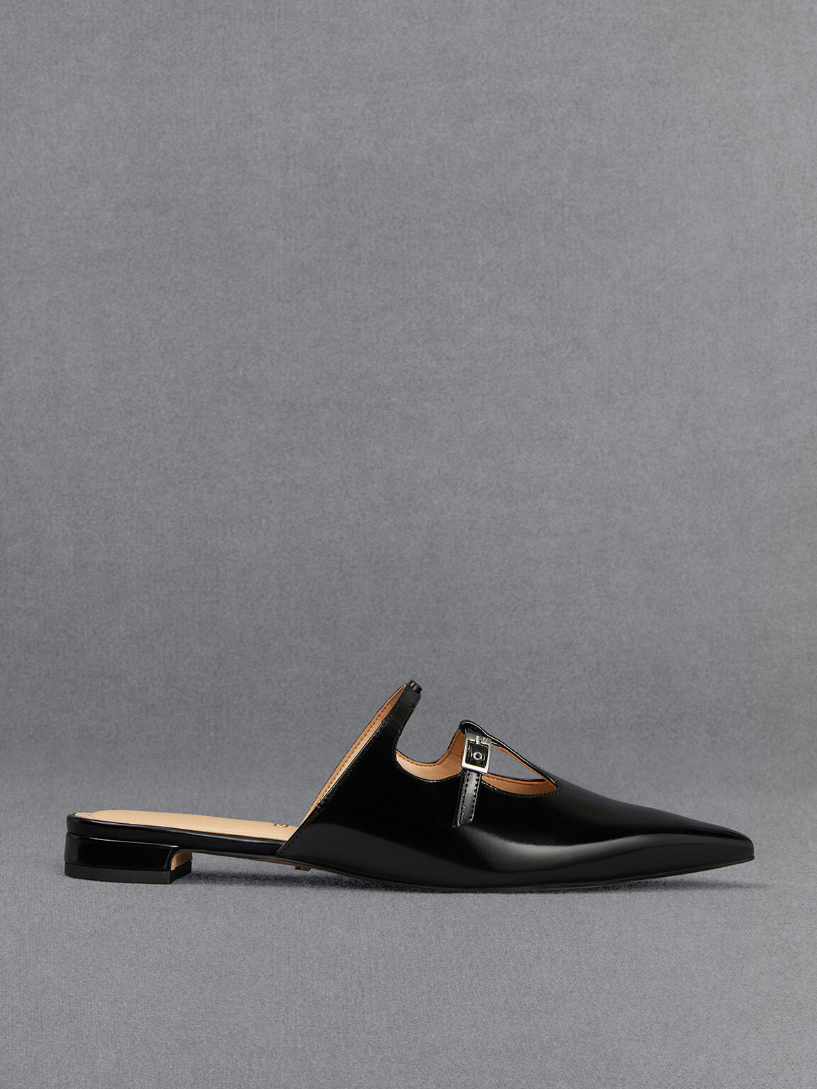 Leather T-Bar Double-Strap Mules - Black Box