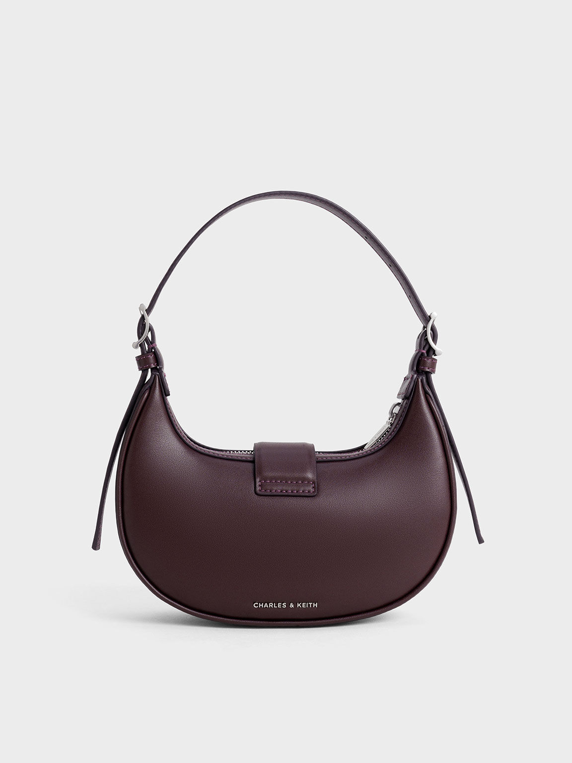 Trice Metallic Accent Belted Shoulder Bag, Plum, hi-res