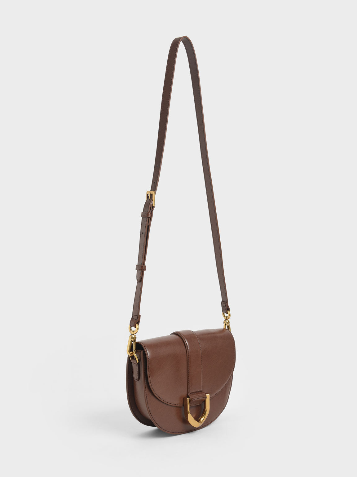 Charles & Keith - Women's Charlot Bag, Dark Brown, S