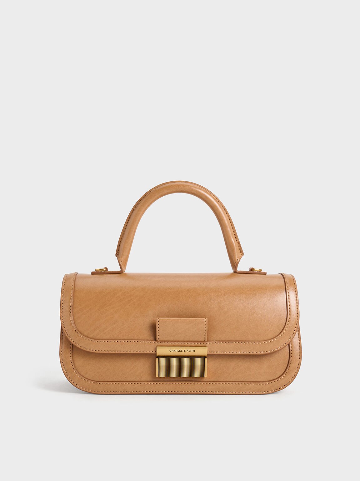 Charlot Elongated Top Handle Bag, Toffee, hi-res