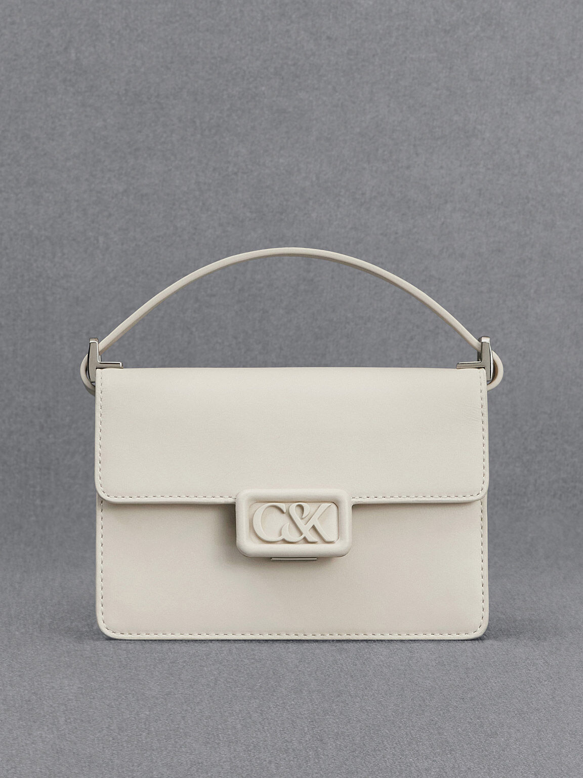 Leather Boxy Bag - White