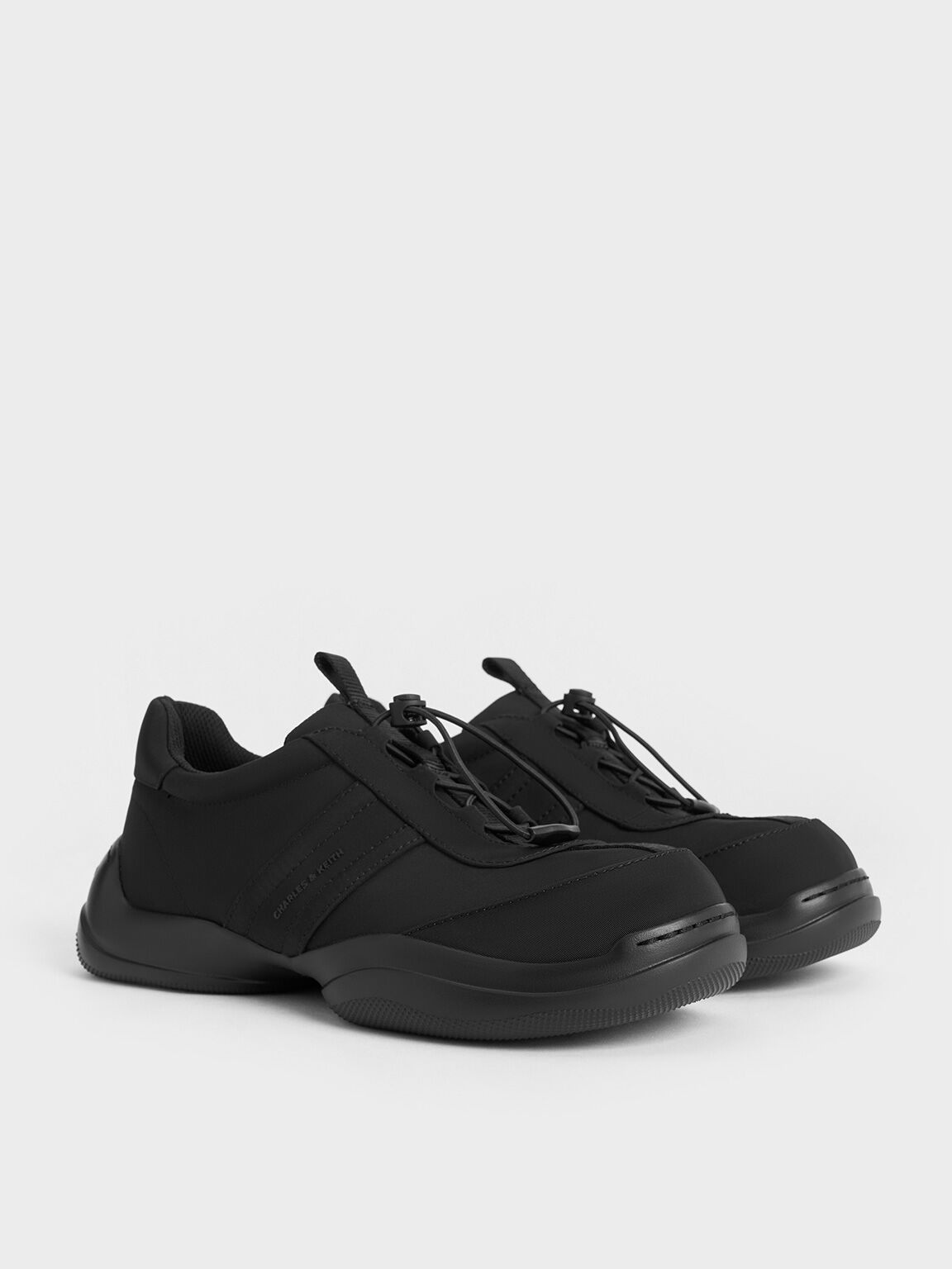 Casey Nylon Chunky Sneakers, Black Textured, hi-res