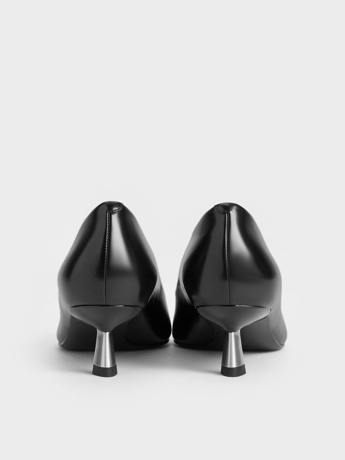 Pointed-Toe Kitten-Heel Pumps, Black Box, hi-res