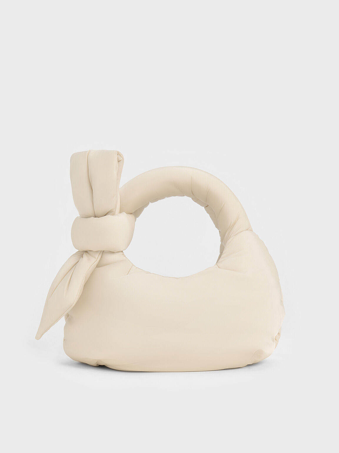 Delilah Nylon Bow Puffy Bag, Oat, hi-res