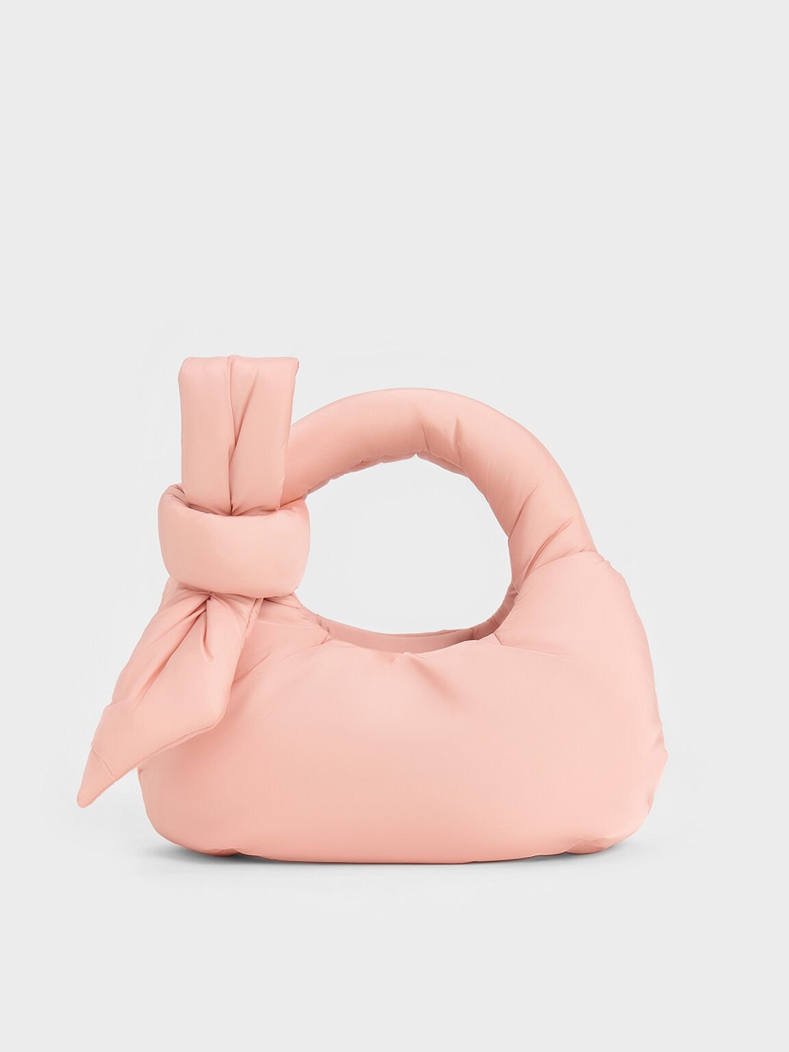 Delilah Nylon Bow Puffy Bag, Pink, hi-res