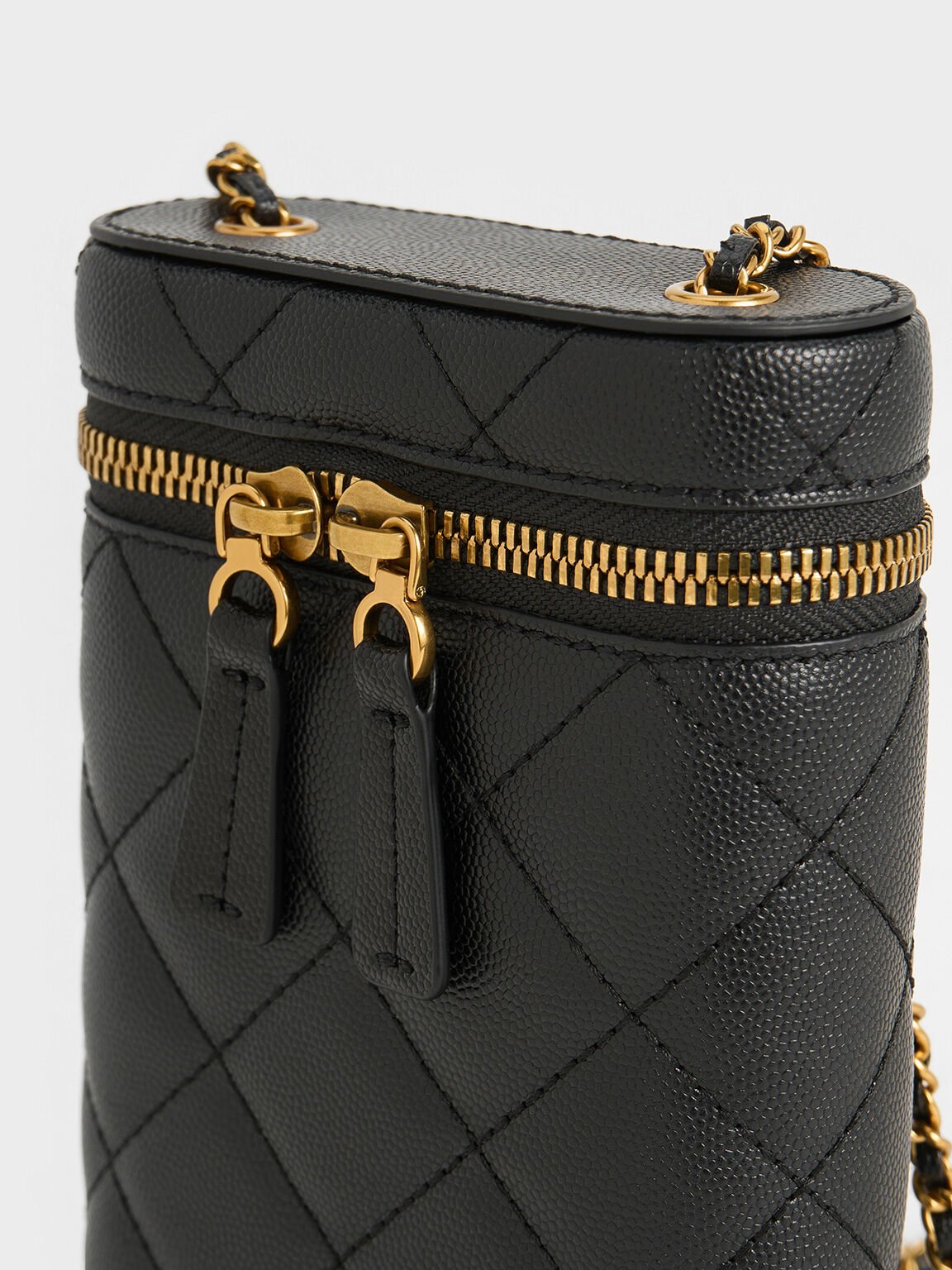 Mini Apfra Quilted Elongated Bag, Black, hi-res