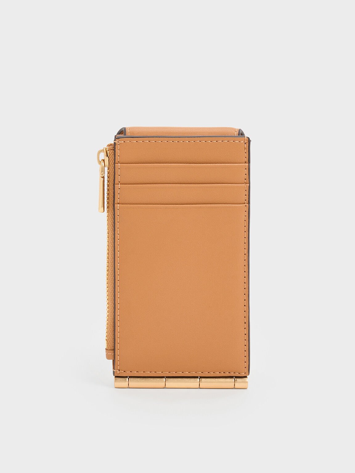 Calla Bi-Fold Side-Zip Card Holder, Toffee, hi-res