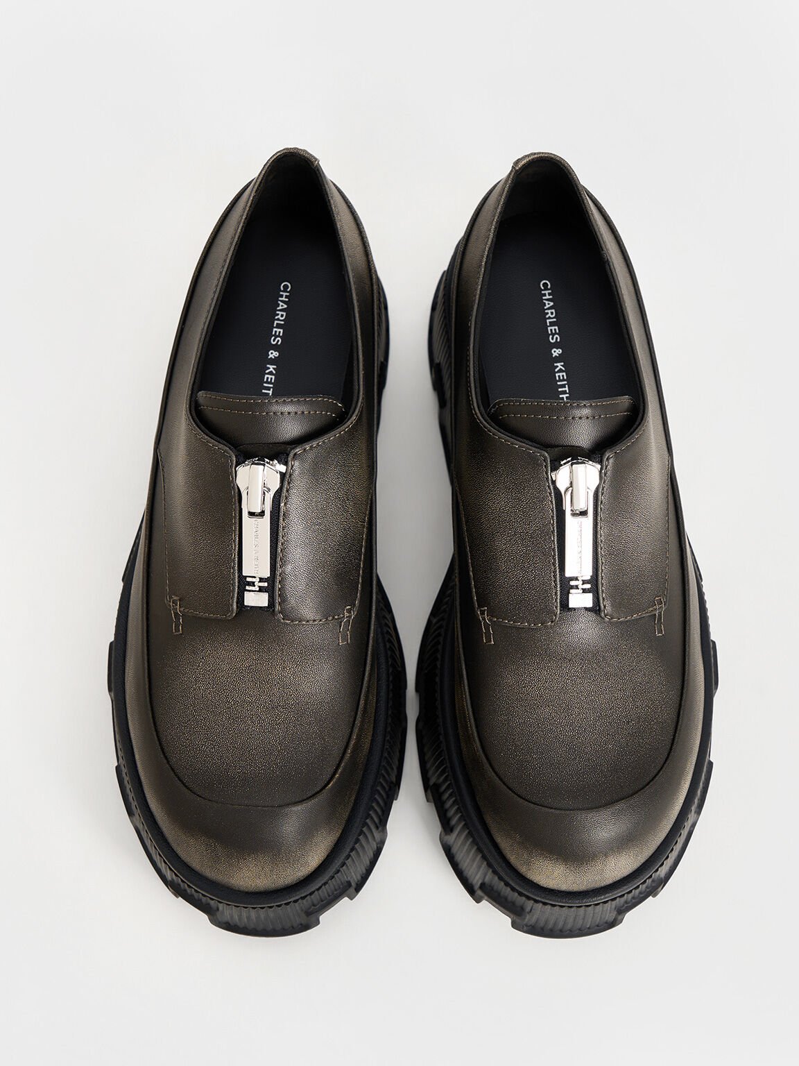 Zip-Up Platform Loafers, Multi, hi-res