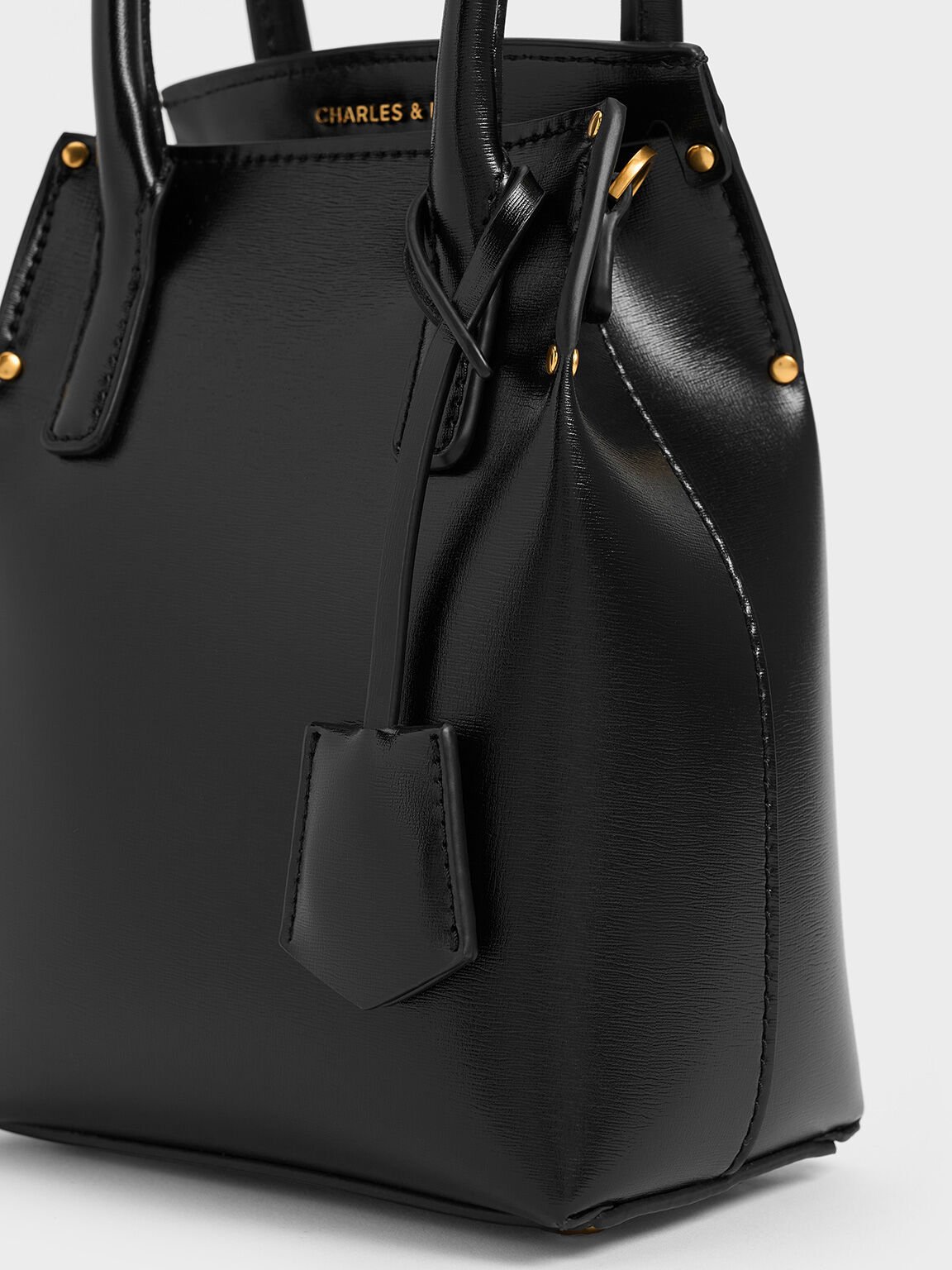 Rene Elongated Top Handle Bag, Black, hi-res