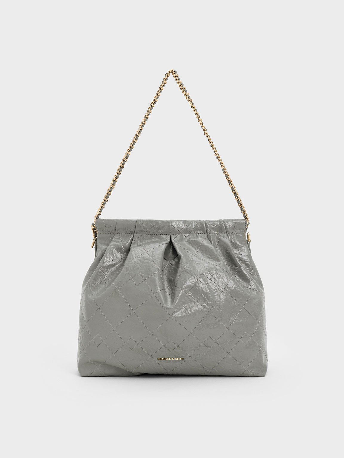 Duo Double Chain Hobo Bag, Grey, hi-res