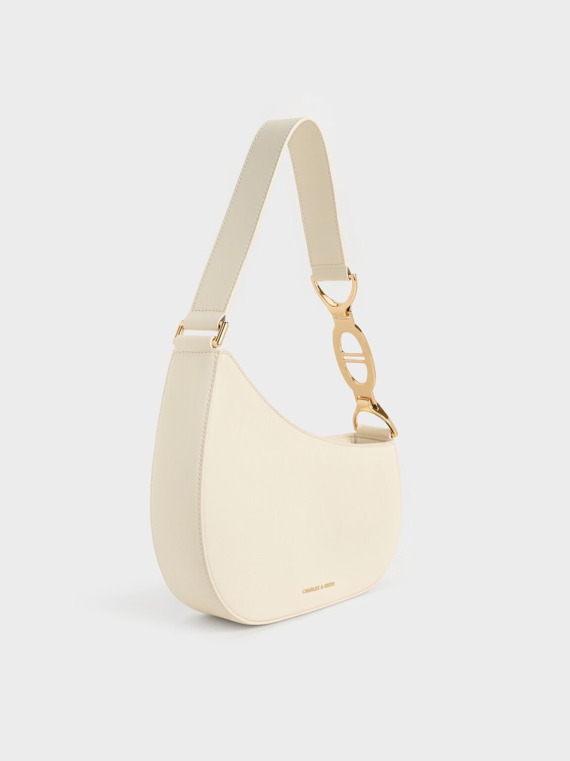 Asymmetrical Shoulder Bag, Cream, hi-res