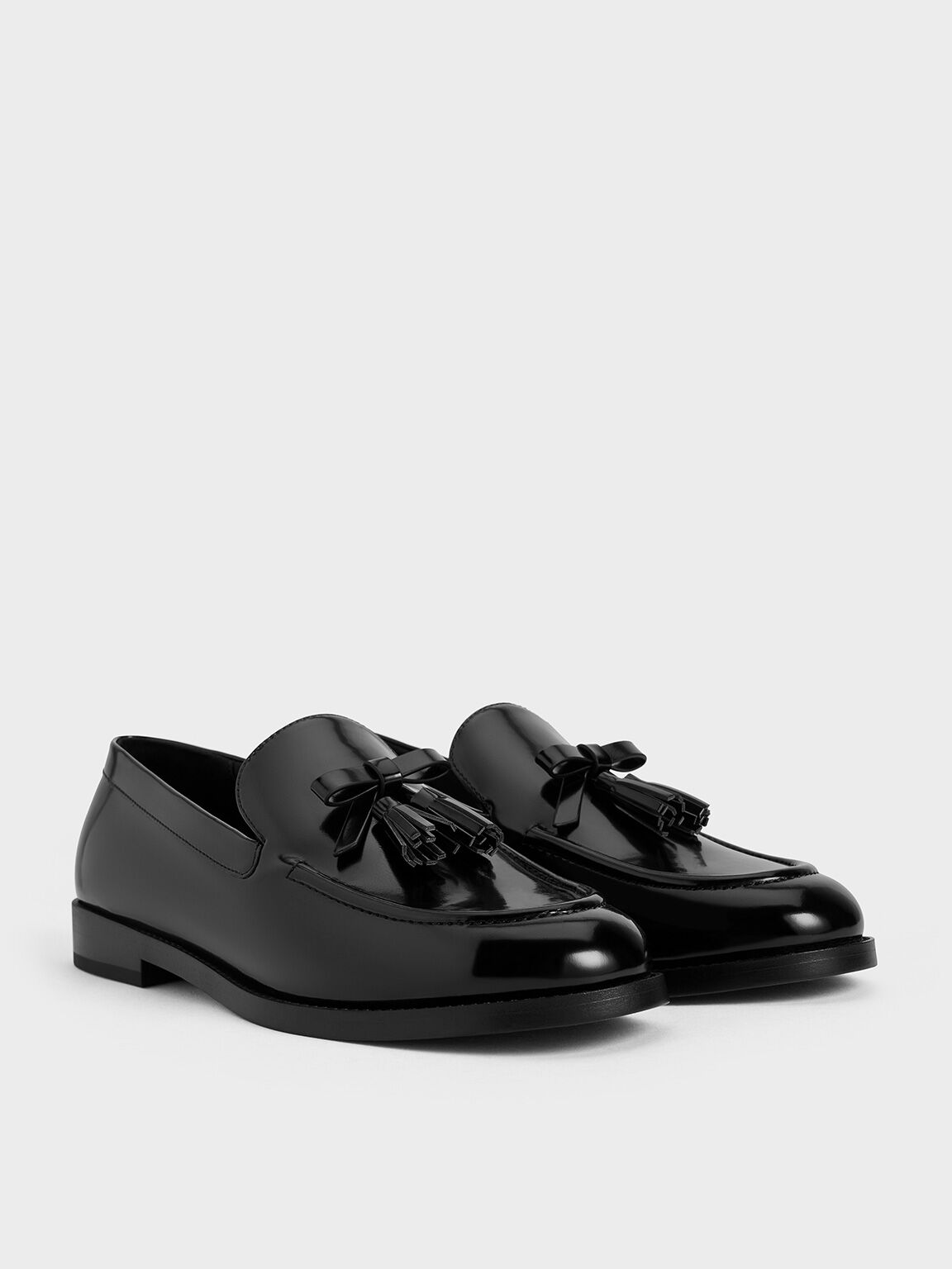 Bow Tassel Loafers, Black Box, hi-res