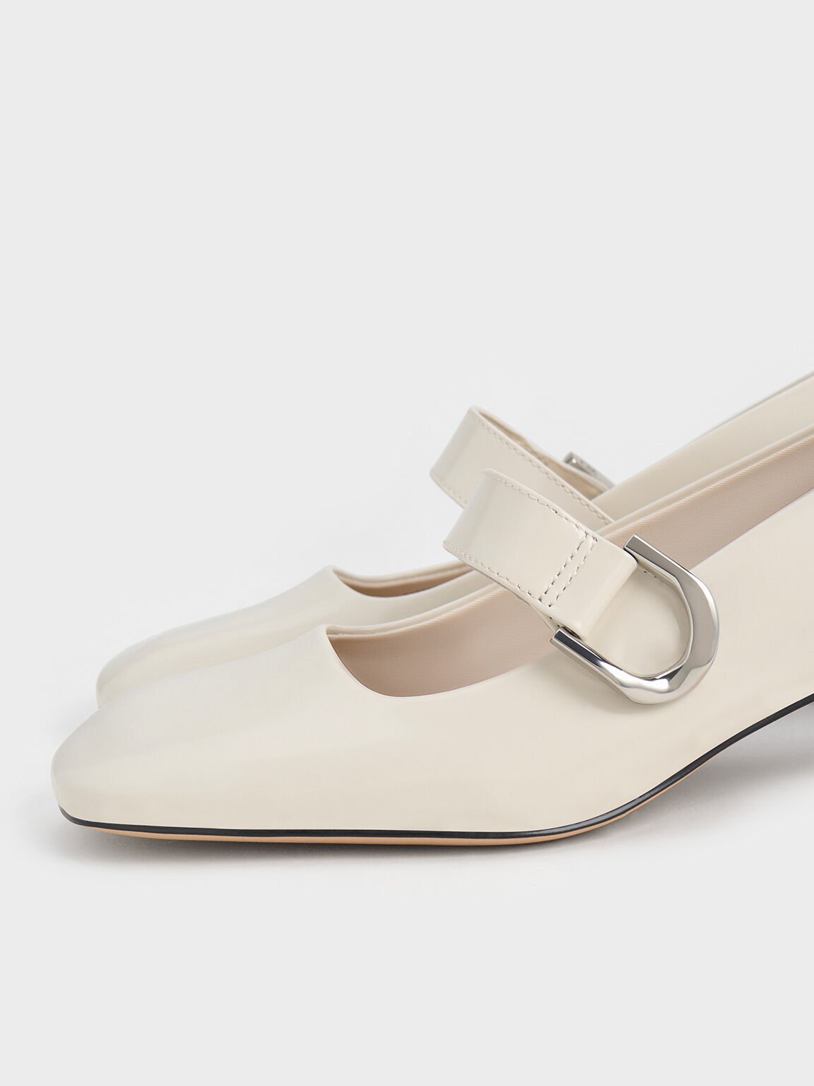 Gabine Leather Mary Jane Pumps, White, hi-res