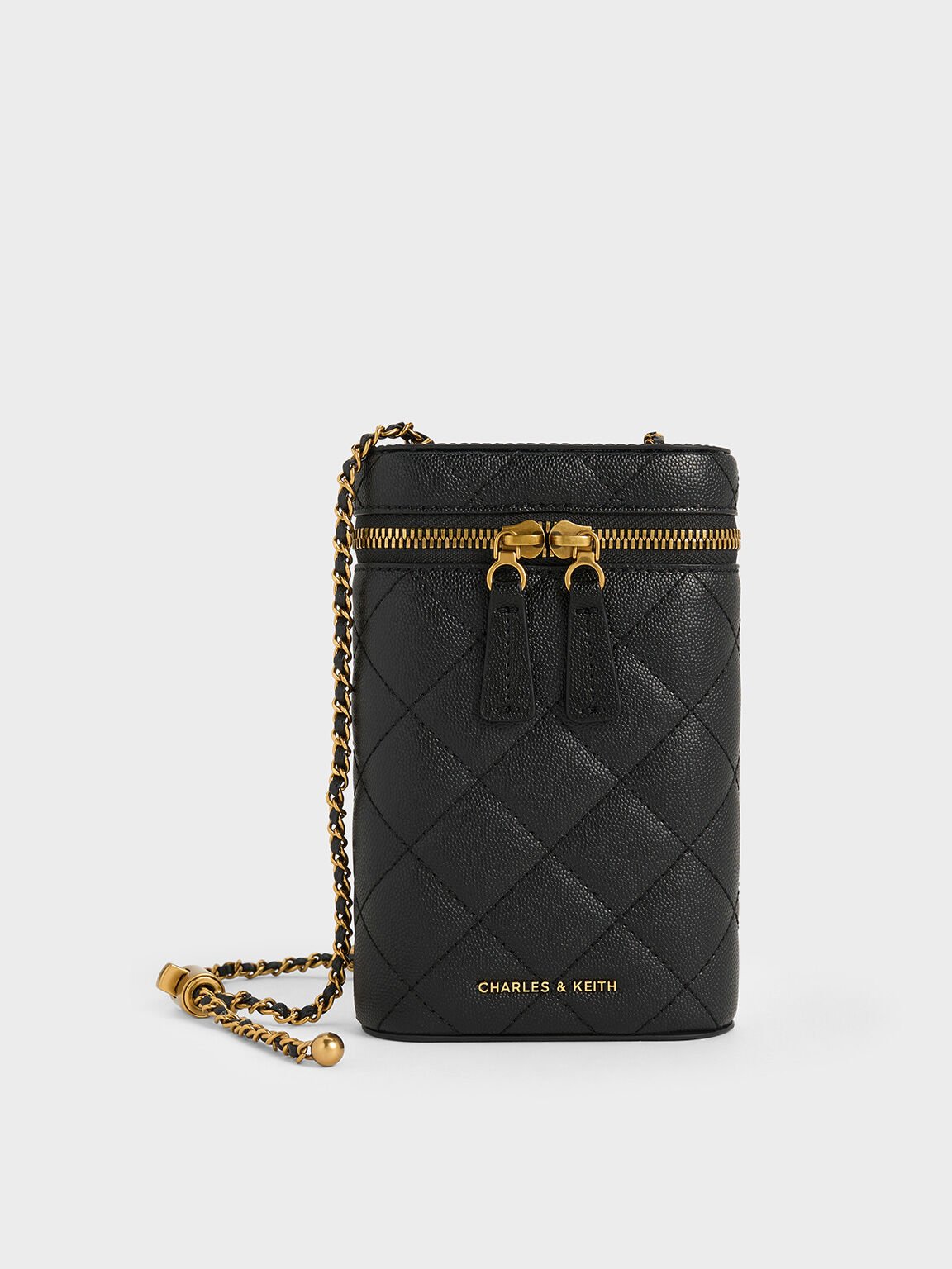 Mini Apfra Quilted Elongated Bag, Black, hi-res