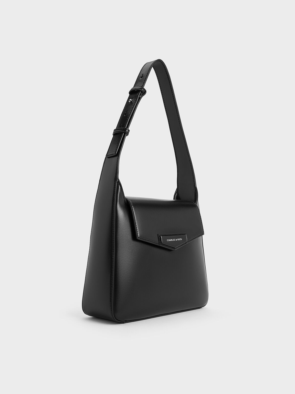 Adelie Envelope Hobo Bag, Noir, hi-res