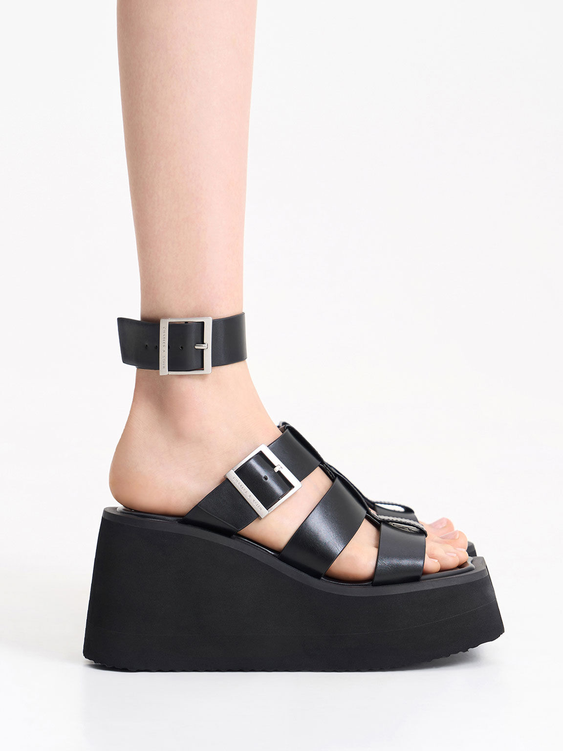 Macie Pewter Wedge Sandal - Ladies Sandals from Lunar Shoes UK