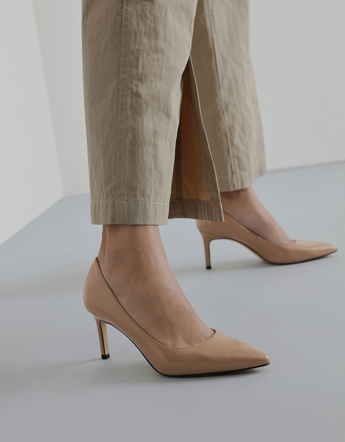 Nude Pointed Toe Pumps