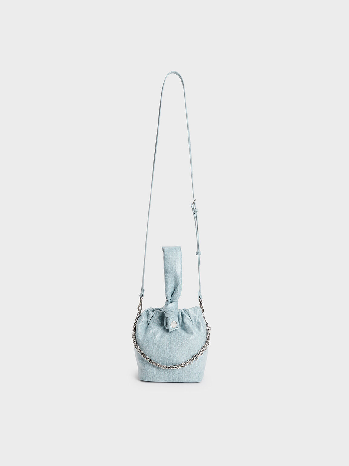 Caia Denim Knotted Dumpling Bag, Denim Blue, hi-res