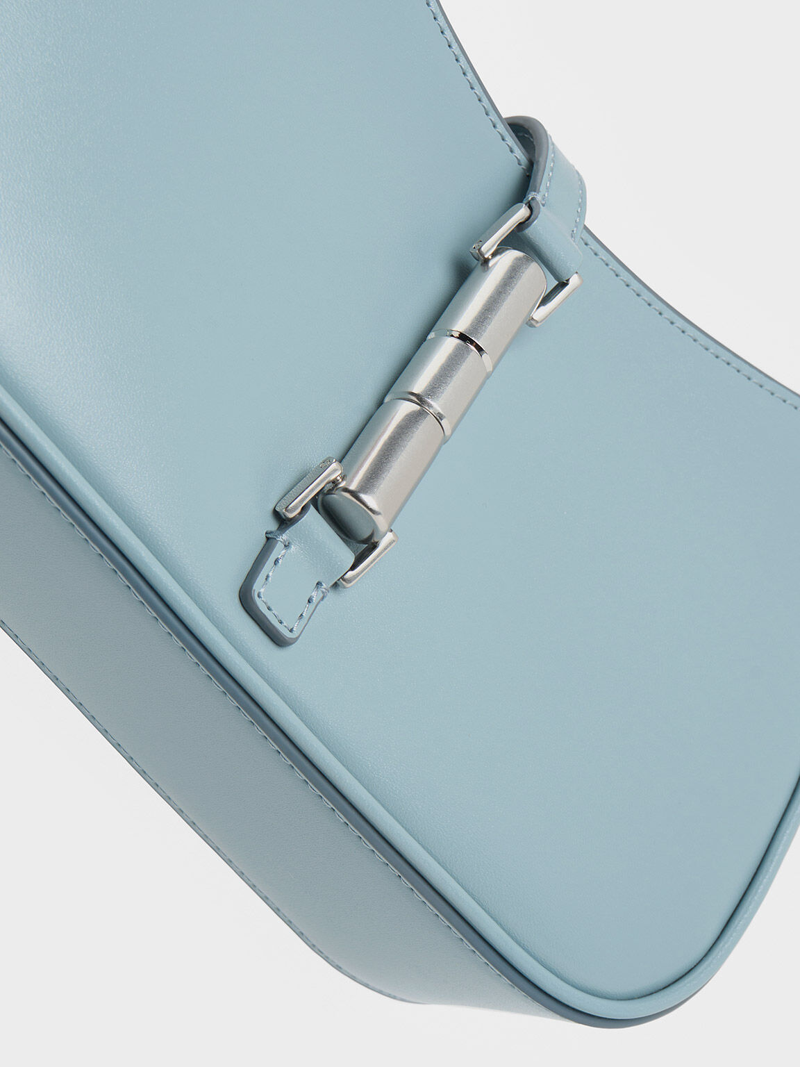 Cesia Metallic Accent Shoulder Bag - Slate Blue