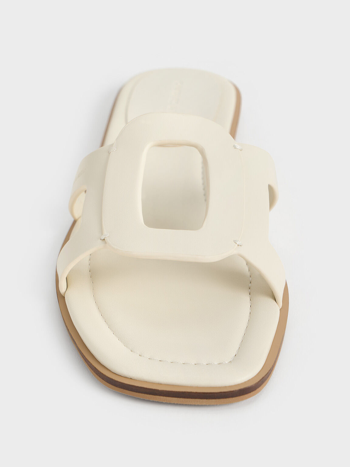 Easley Cut-Out Slide Sandals, Chalk, hi-res