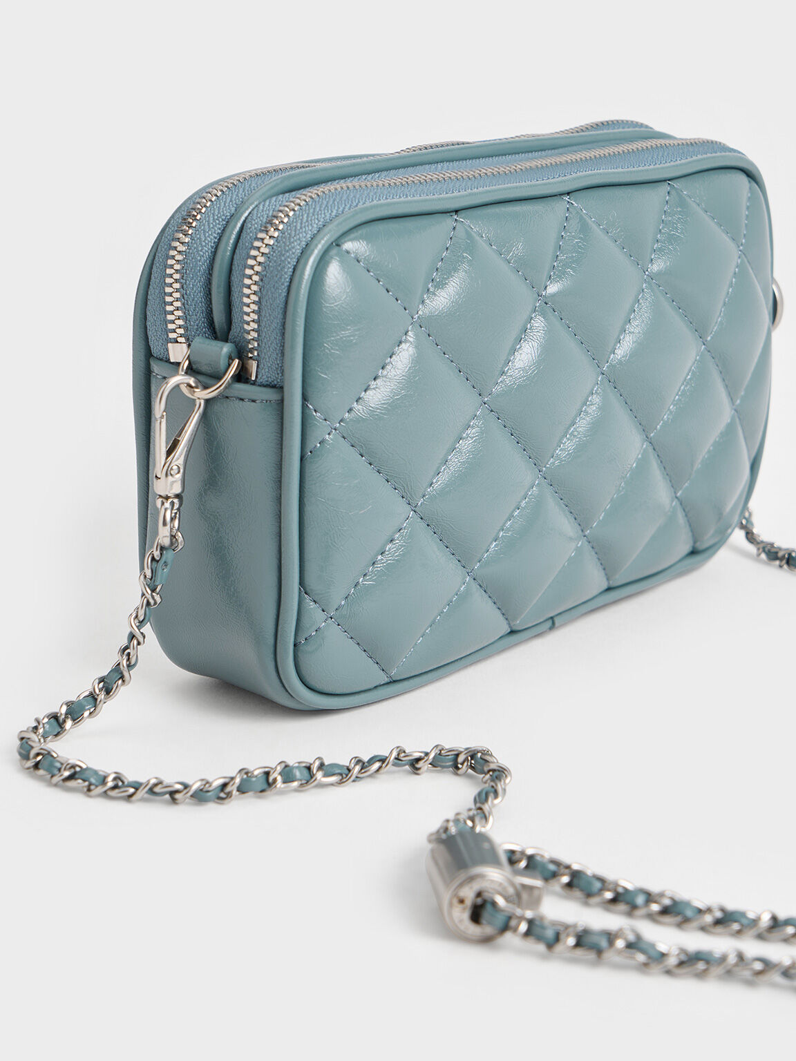 Mini Apfra Quilted Crossbody Bag, Slate Blue, hi-res