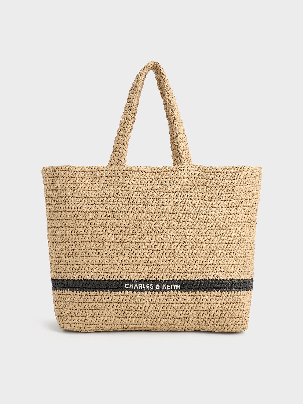 Allegra Knitted Tote Bag, Beige, hi-res