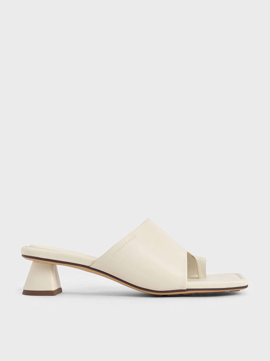 Asymmetric Square-Toe Toe-Ring Sandals, White, hi-res