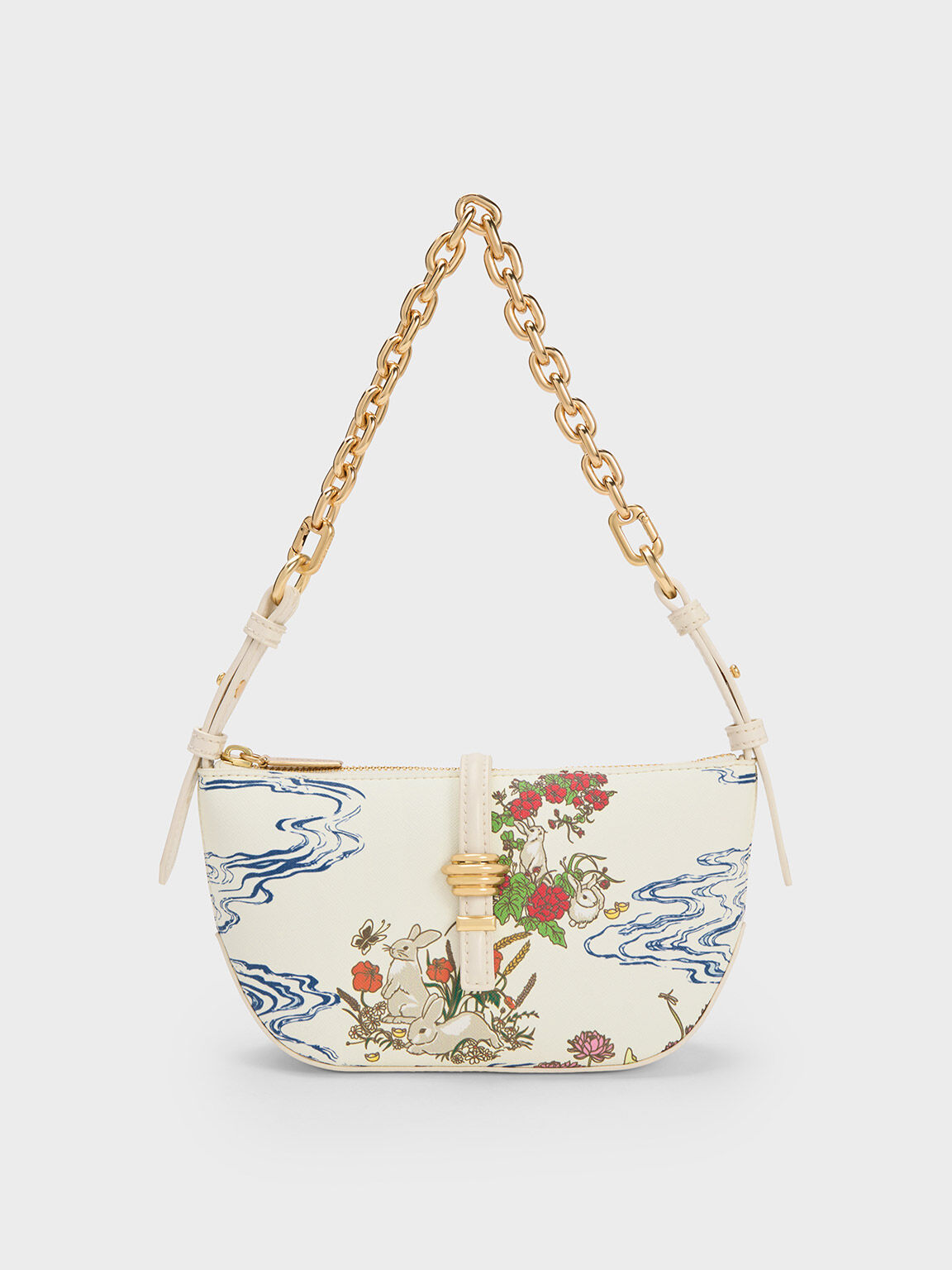 Cream Rabbit Illustrated Belted Bag - CHARLES & KEITH UK