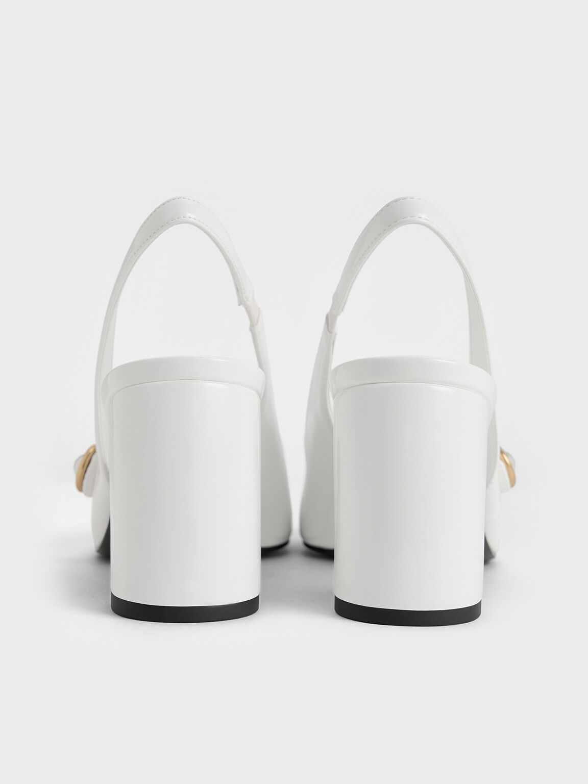 Pearl-Accent Mary Jane Pumps, White, hi-res
