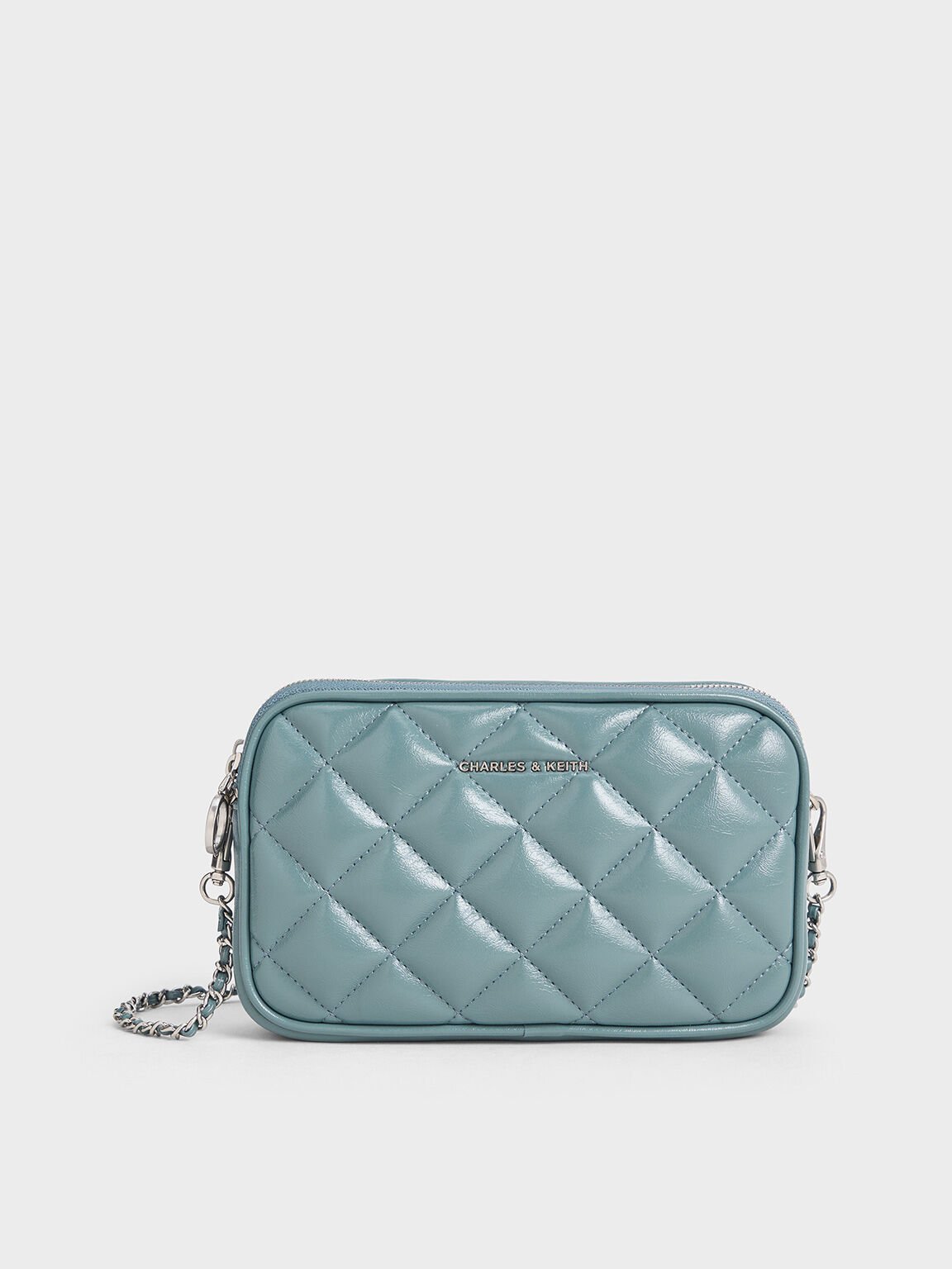 Mini Apfra Quilted Crossbody Bag, Slate Blue, hi-res