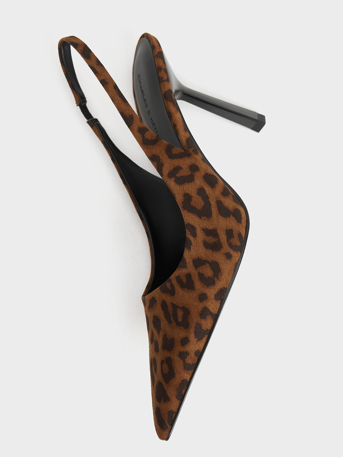 Leopard-Print Pointed-Toe Slingback Pumps, Animal Print Brown, hi-res